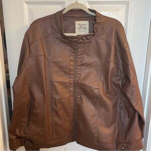 Maralyn & Me Brown Leather Jacket for Women